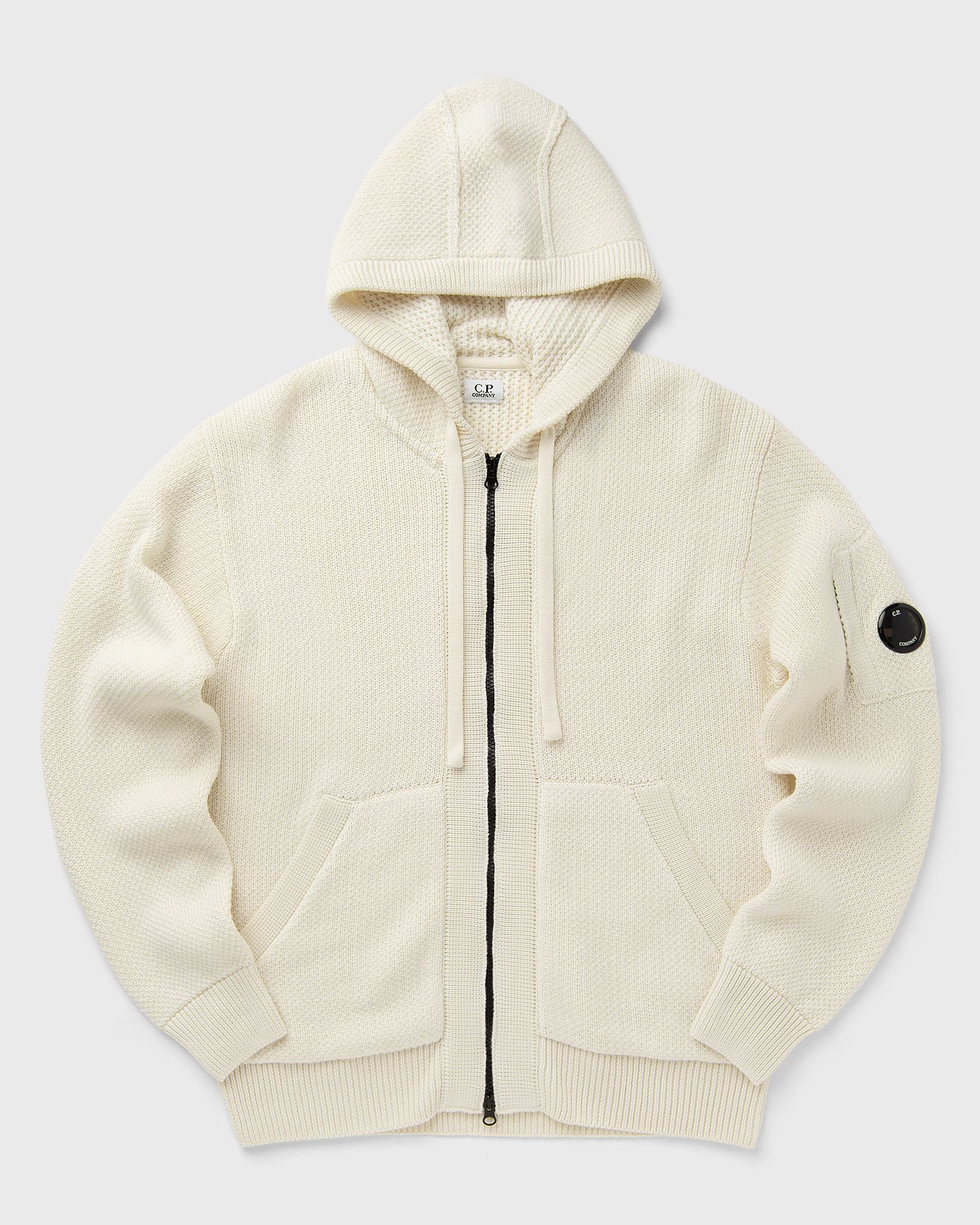 C.P. Company KNITWEAR HOODED IN RE-WOOL men Pullovers|Zippers & Cardigans beige in Größe:XL C.P. Company KNITWEAR HOODED IN RE-WOOL men Pullovers|Zippers & Cardigans beige in Größe:XL von C.P. Company