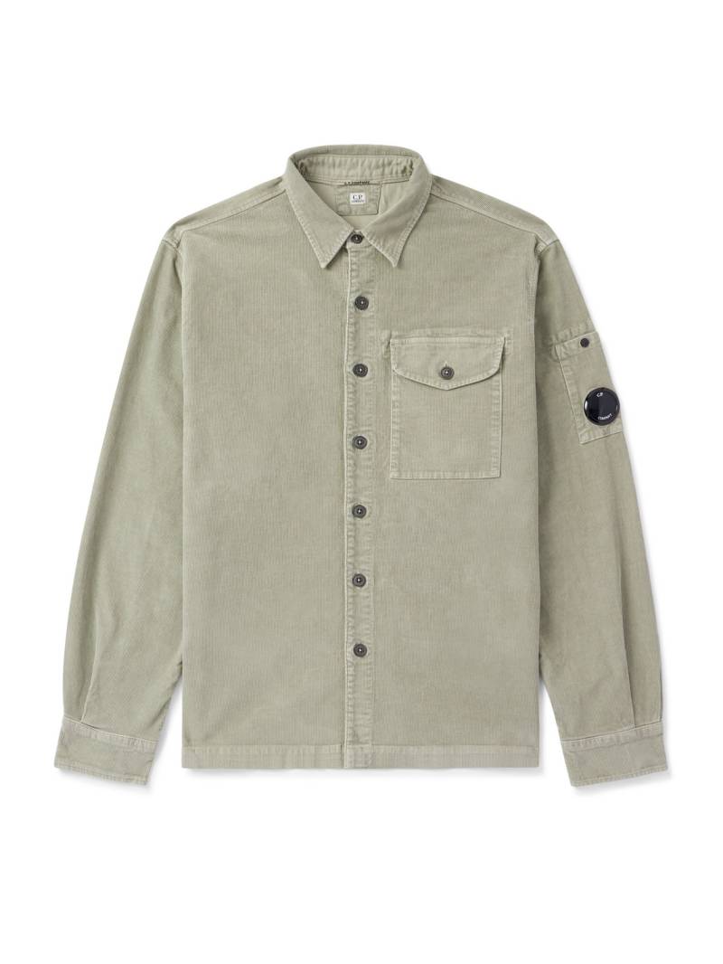 C.P. Company - Logo-Appliquéd Cotton-Blend Corduroy Overshirt - Men - Gray - M von C.P. Company