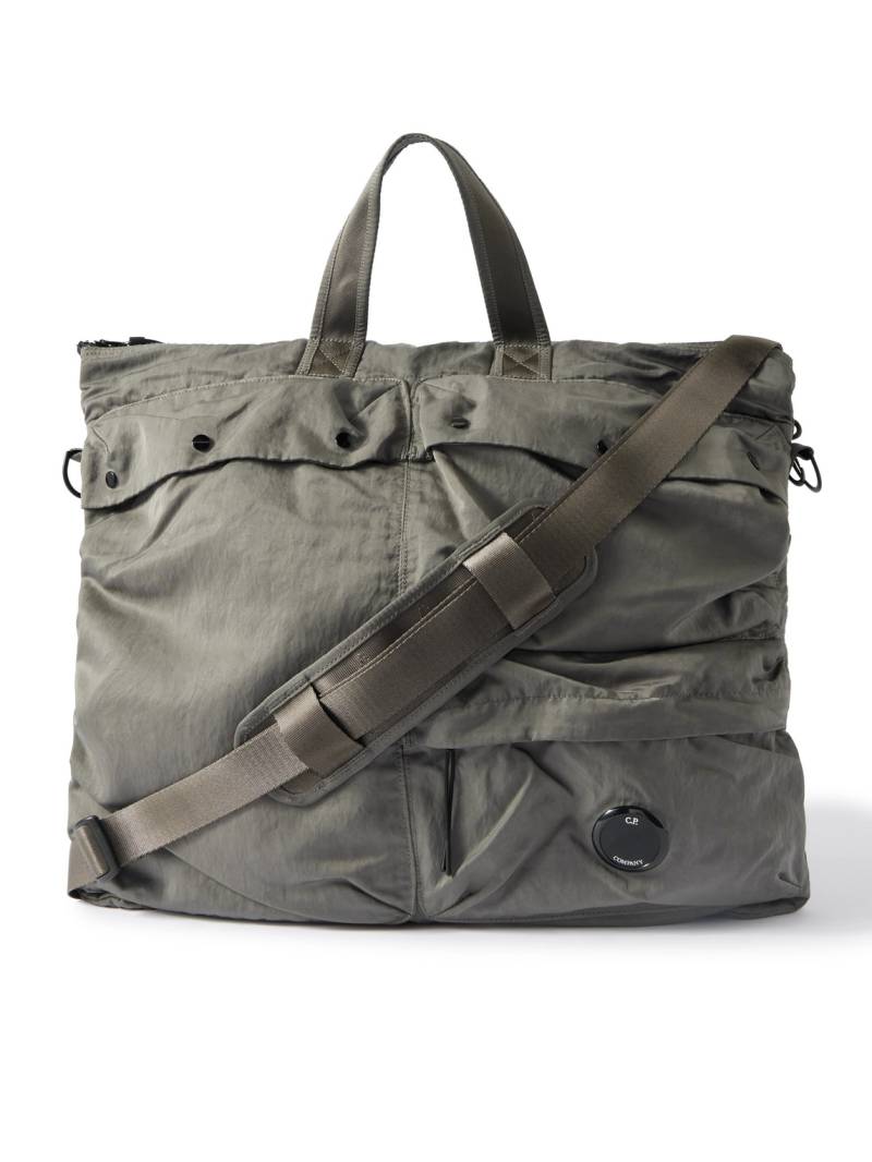 C.P. Company - Logo-Appliquéd Garment-Dyed Nylon B Tote Bag - Men - Gray von C.P. Company
