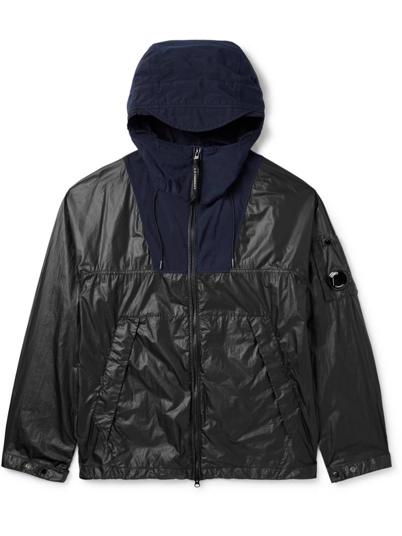 C.P. Company - Logo-Appliquéd Twill-Trimmed CS II Shell Hooded Jacket - Men - Blue - S von C.P. Company
