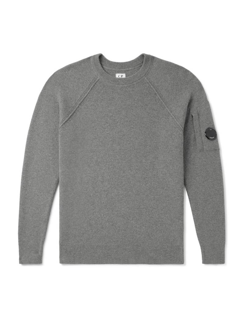 C.P. Company - Logo-Appliquéd Wool-Blend Sweater - Men - Gray - S von C.P. Company