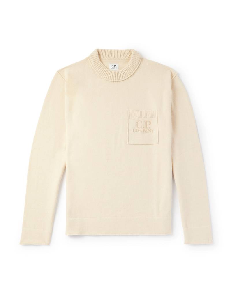C.P. Company - Logo-Embroidered Cotton-Blend Sweater - Men - Neutrals - L von C.P. Company