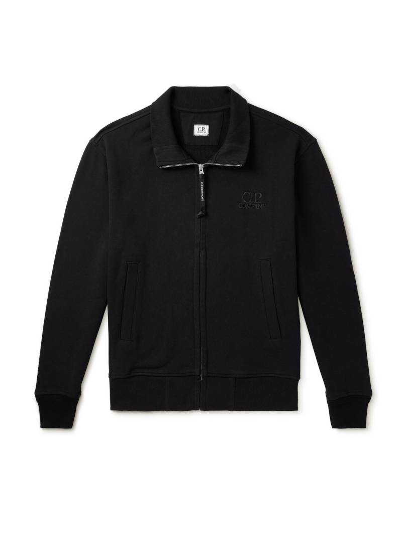 C.P. Company - Logo-Embroidered Cotton-Jersey Track Jacket - Men - Black - M von C.P. Company