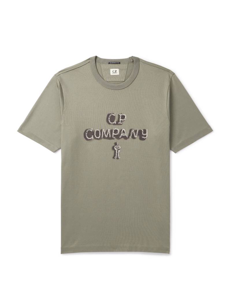 C.P. Company - Logo-Embroidered Printed Cotton-Jersey T-Shirt - Men - Green - XXL von C.P. Company