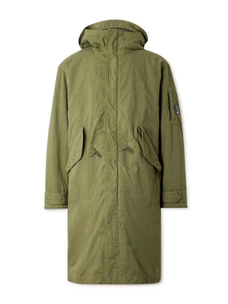C.P. Company - Metropolis Logo-Appliquéd Padded Twill Hooded Parka - Men - Green - M von C.P. Company