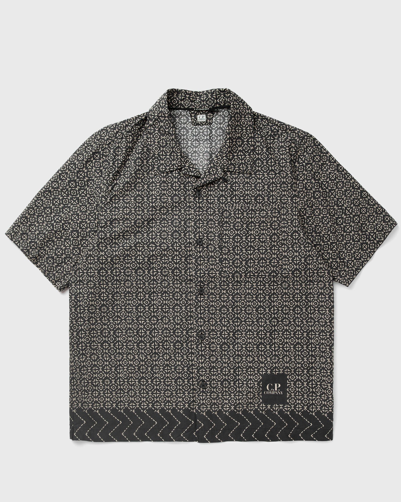 C.P. Company POPELINE ALL OVER BAJA PRINT SHIRTS - SHORT SLEEVE men Shortsleeves black in Größe:M von C.P. Company