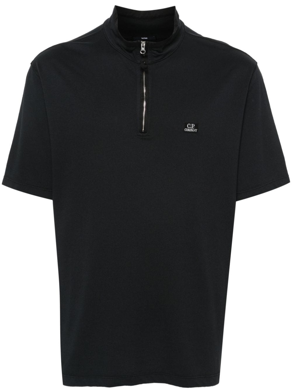 C.P. Company Pikee-Poloshirt mit Logo-Patch - Schwarz von C.P. Company