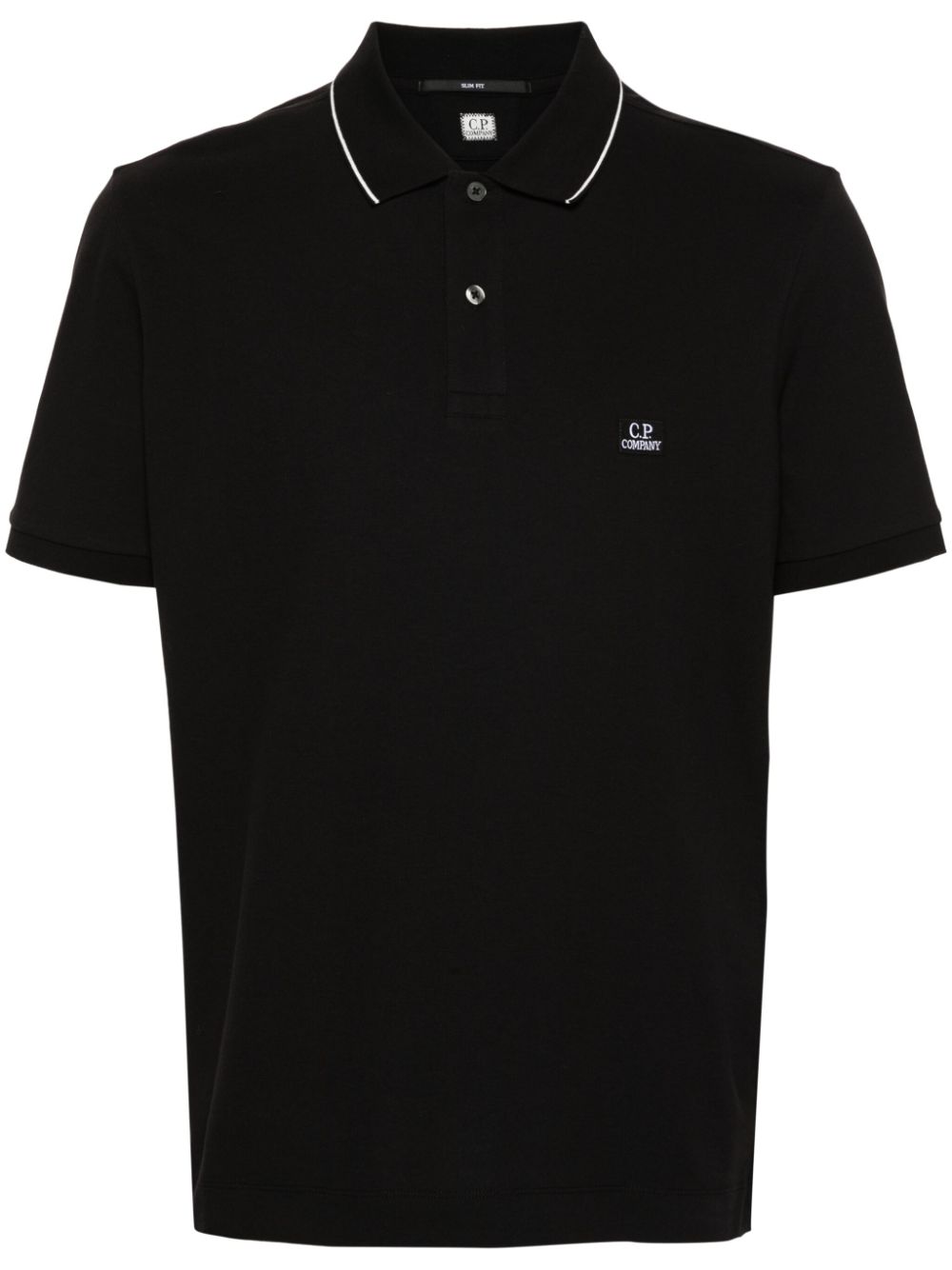 C.P. Company Poloshirt mit Logo-Patch - Schwarz von C.P. Company