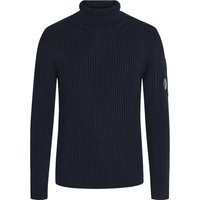 C.P. Company Rollkragenpullover aus einem Schurwoll-Mix und Logo-Patch in L von C.P. Company