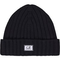 C.P. Company Strickmütze aus Wolle mit Logo-Aufnäher auf der Front in 0 von C.P. Company