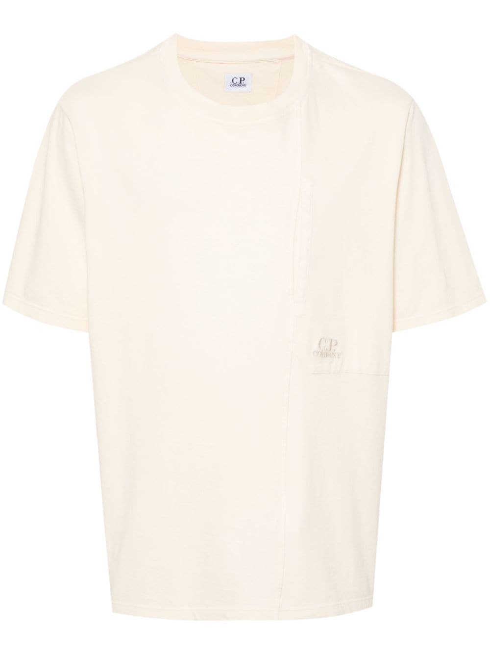 C.P. Company T-Shirt mit Logo-Stickerei - Nude von C.P. Company