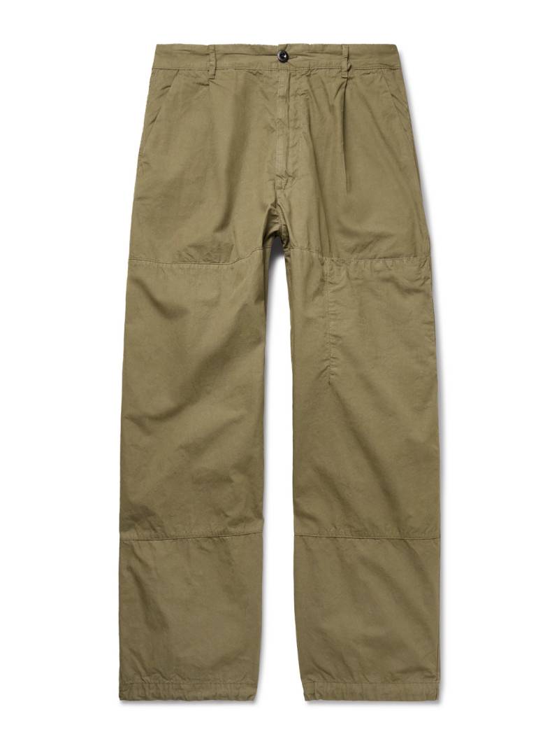 C.P. Company - Wide-Leg Pleated Garment-Dyed Micro Reps Cargo Trousers - Men - Green - IT 56 von C.P. Company