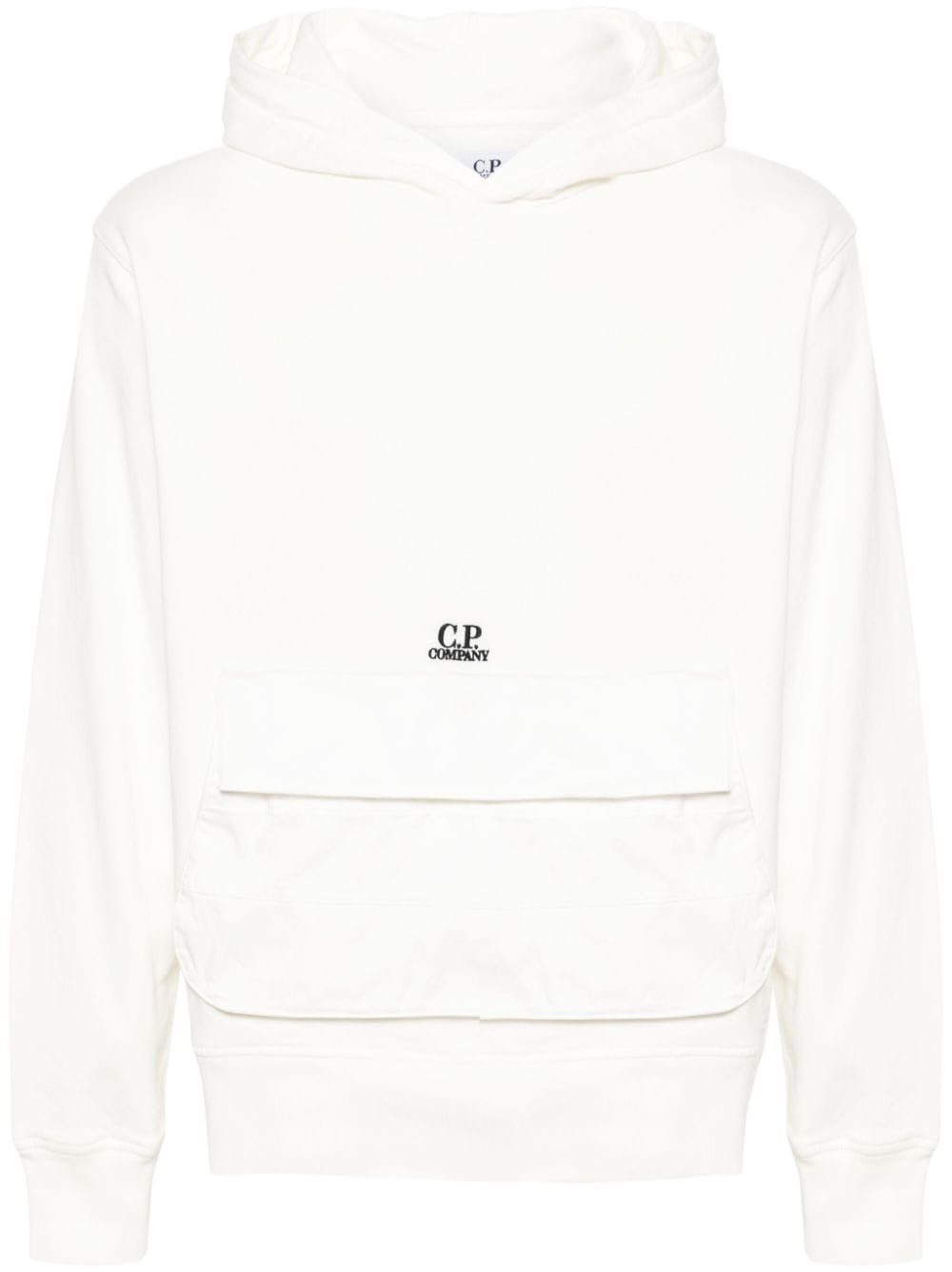 C.P. Company logo-embroidered cotton hoodie - Weiß von C.P. Company