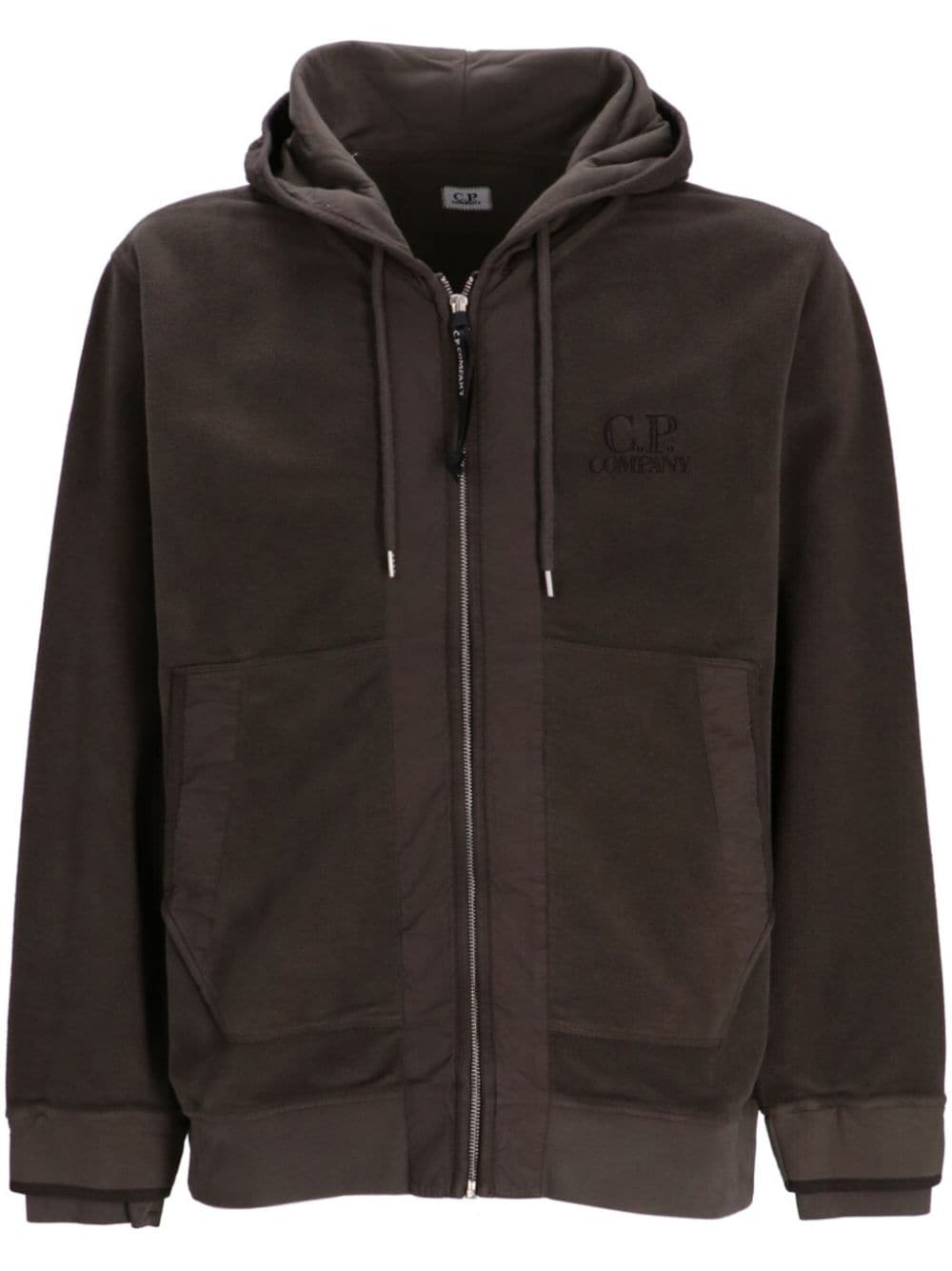 C.P. Company Kapuzenjacke mit Logo-Stickerei - Braun von C.P. Company