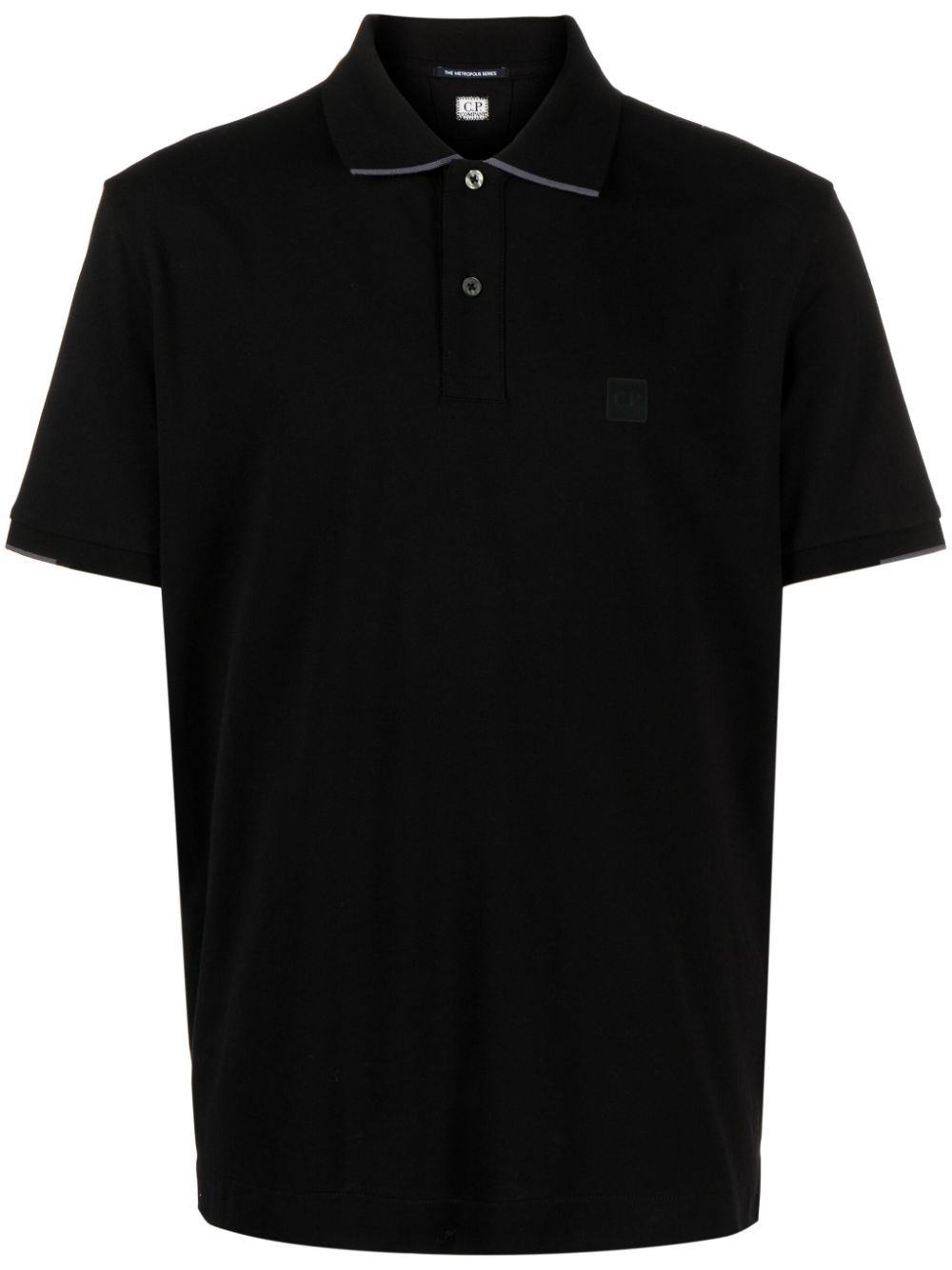 C.P. Company Pikee-Poloshirt mit Logo-Print - Schwarz von C.P. Company