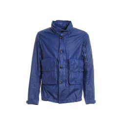 C.p. Company Blau Gewachste Leinen Herrenjacke von C.P. Company