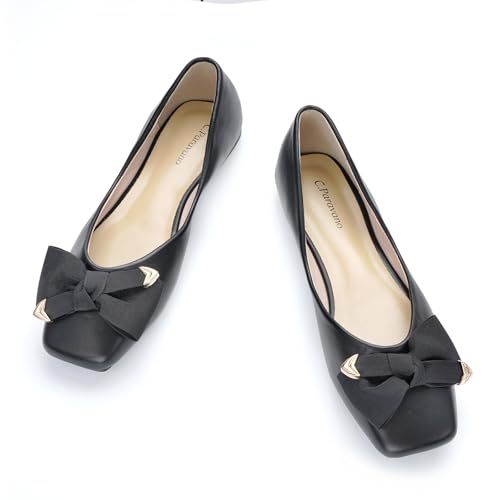 C.Paravano Damen Schuhe Ballerinas Damen Flache Schuhe Für Damen Ballerinas Damen Elegant (Schwarz,41) von C.Paravano