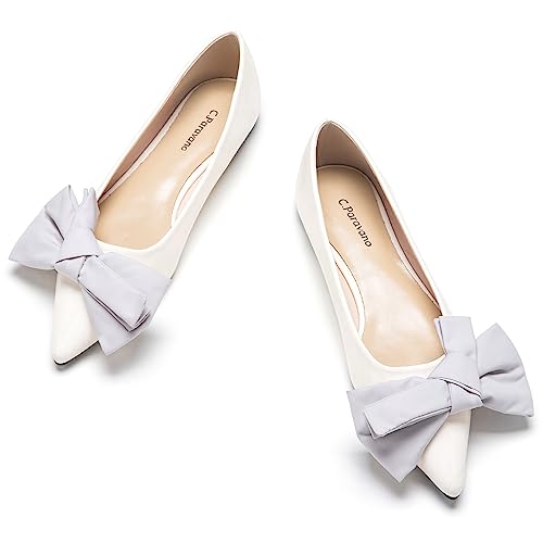 C.Paravano Damen Ballerinas | Ballerinas zum Reinschlüpfen (38, Ivory) von C.Paravano