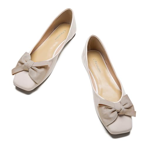 C.Paravano Damen Schuhe Ballerinas Damen Flache Schuhe Für Damen Ballerinas Damen Elegant (Weiß,36) von C.Paravano