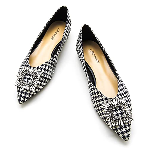 C.Paravano Damen Ballettschuhe | Diamant Flache Schuhe (40,Houndstooth) von C.Paravano