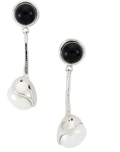 C.Paravano Damen Ohrringe Hängend Silber 925 Mit Perlen | Perlenohrringe | Hypoallergen Silber 925 von C.Paravano
