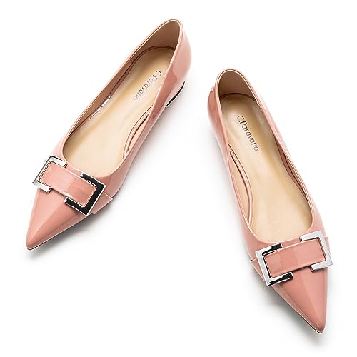 C.Paravano Flache Schuhe für Damen Flach Damen Ballerinas Spitze Flache Schuhe – Bequeme und Elegante Flats für Alltag und Freizeit(38,Rosa) von C.Paravano