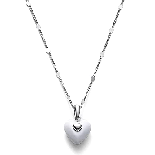 C.Paravano Herzkette Damen Sterling Silber 925 | Halskette Damen Herz | Kette Damen Silber Herzanhänger | Herz Schmuck | Geschenke für Frauen Freundin Sie | Kette Herz Damen von C.Paravano