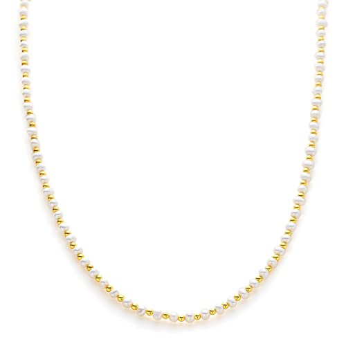 C.Paravano Perlenkette Damen Echte Perlen | Boho Statement Choker Pearl Necklace | Perlencolier Damen Modeschmuck Geschenke von C.Paravano