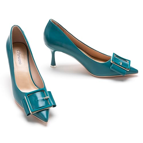 C.Paravano Pumps Damen | Pumps Spitz | Stöckel Absatz | Schuhe Pumps | Geschlossene Zehe Pumps | Leder Pumps Blau 40 von C.Paravano