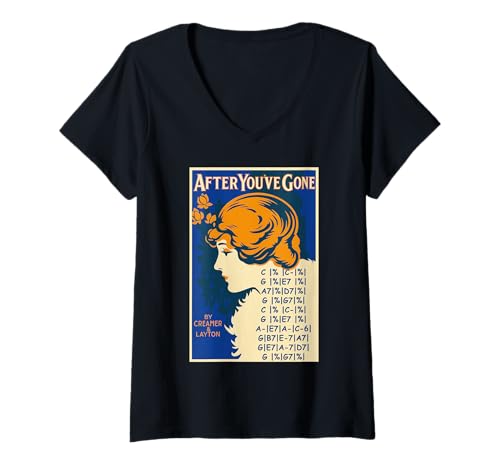 Damen Nachdem du gegangen bist T-Shirt mit V-Ausschnitt Damen Nachdem du gegangen bist T-Shirt mit V-Ausschnitt von C7b5