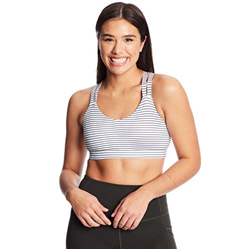 C9 Champion Damen Medium Support Compression Strappy Back Cami Sport-BH, Volcano Moos/Echo Grau, Large von C9 Champion