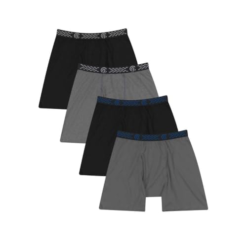 C9 Champion Herren Boxer Brief Slipe, Ebenholz/Thundering Gray Heather/Ebony/Thundering Grau, Small von C9 Champion