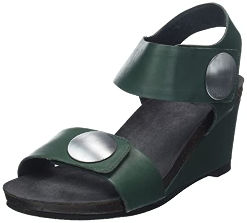 CA'SHOTT A/S Damen CASALBERTA Velcro Button Leather Heeled Sandal, Bottle Green, 42 EU von CA'SHOTT A/S