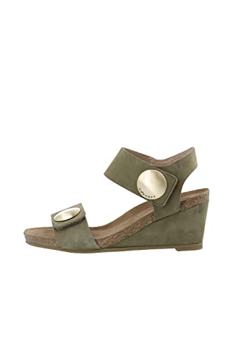 CA'SHOTT A/S Damen CASALBERTA Velcro Button Leather Heeled Sandal, Olive, 39 EU von CA'SHOTT A/S