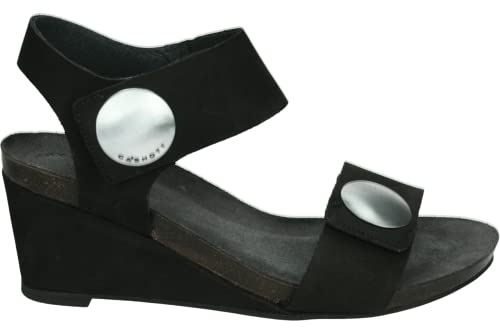 CA'SHOTT A/S Damen CASALBERTA Velcro Button Nubuck Heeled Sandal, Black, 38 EU von CA'SHOTT A/S