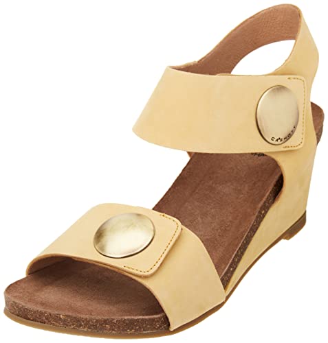 CA'SHOTT A/S Damen CASALBERTA Velcro Button Nubuck Heeled Sandal, Yellow, 38 EU von CA'SHOTT A/S