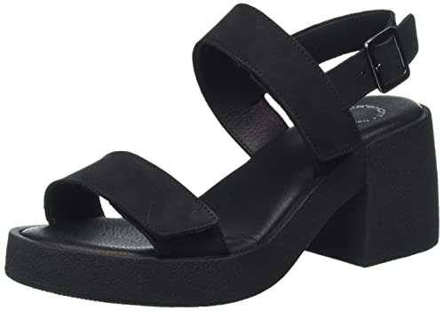 CA'SHOTT Damen CASEMILY Velcro Suede Heeled Sandal, Black, 39 EU von CA'SHOTT