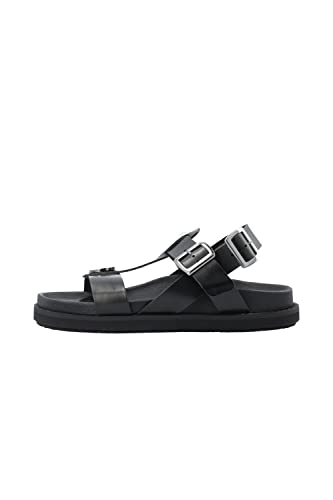 CA'SHOTT A/S Damen CASKIMMI Buckle Vegetable Tanned Leather Flat Sandal, Black, 38 EU von CA'SHOTT A/S