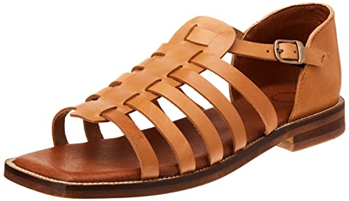 CA'SHOTT A/S Damen CASMARY Closed Heel Vegetable Tanned Leather Flat Sandal, Cognac, 40 EU von CA'SHOTT A/S