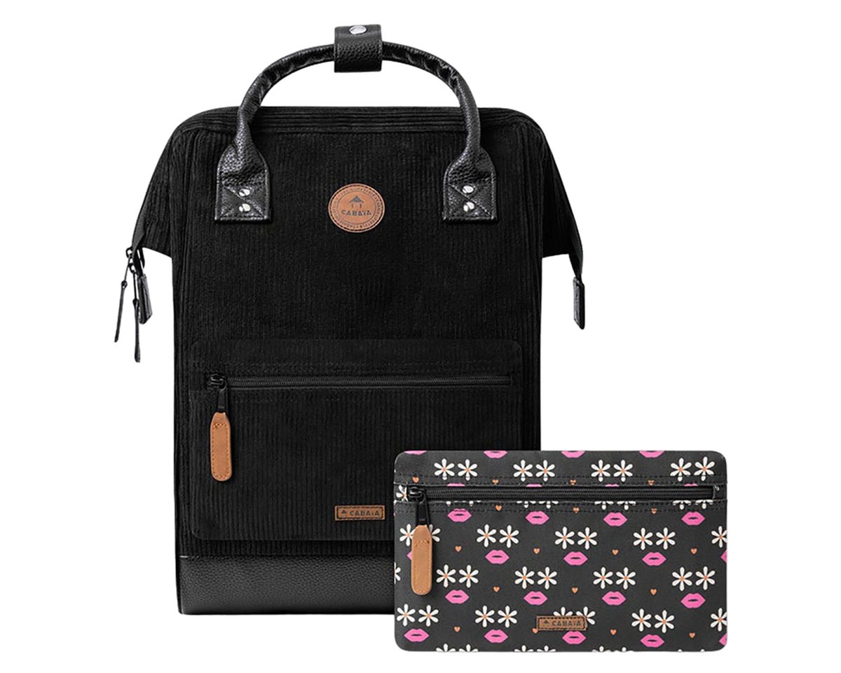 CABAIA Rucksack Adventurer Medium Brighton (Set, 3-tlg., inkl. 2 auswechselbaren Vordertaschen), Tagesrucksack mit austauschbaren Vordertaschen von CABAIA