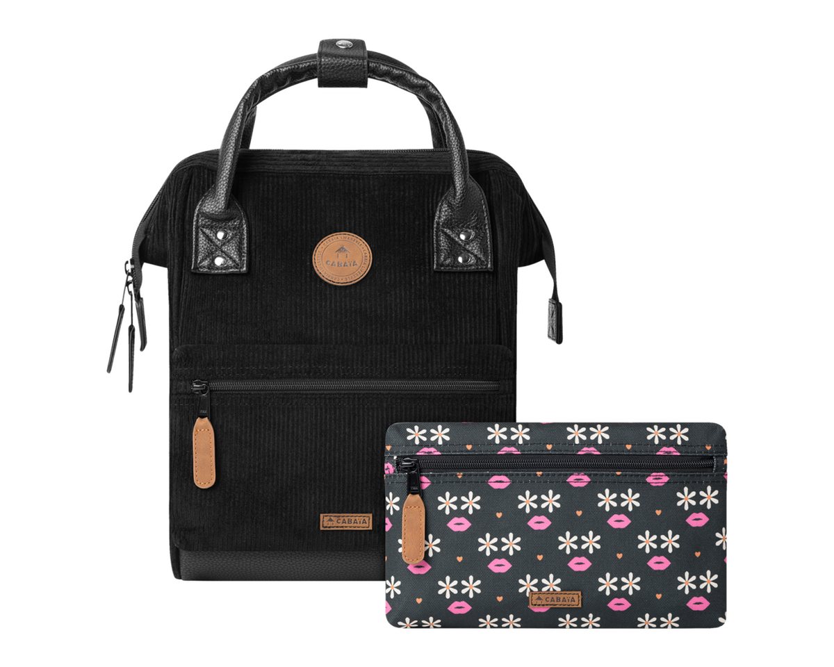 CABAIA Rucksack Adventurer Small Brighton (Set, 3-tlg., inkl. 2 auswechselbaren Vordertaschen), Tagesrucksack mit austauschbaren Vordertaschen von CABAIA