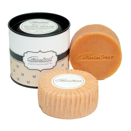 CABRERIZO SOAP® Argan - 2 handgefertigte Seifen aus Olivenöl, 2 x 100 g. - Argan-Seife - Packung mit 2 Tabletten Naturseife, Handseife, Gesicht und Körper - Skincare Geschenkpackung für Damen von CABRERIZO SOAP