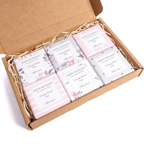 CABRERIZO SOAP Orangenblüte, Zitrone und Bergamotte, 6 Stück natürliche Seifen mit ätherischen Ölen, 6 x 65 g. Handseife, Gesicht und Körper, Geschenk für Damen, handgemachte Seifen aus Olivenöl von CABRERIZO SOAP