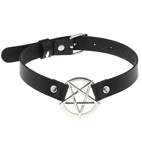 Halskette mit Pentagramm-Halsband, handgefertigt, für Damen und Mädchen, Gothic-Accessoires, Schwarz von CABULE