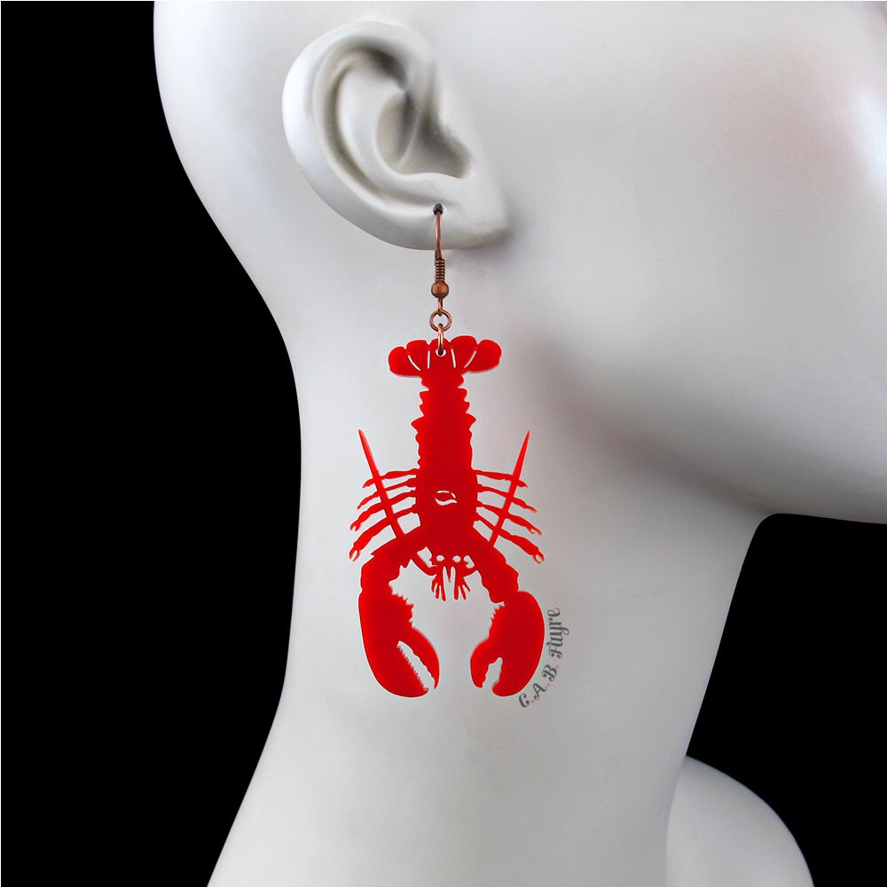 Hummer Ohrringe - Acryl Sea Life Schmuck 35 Farben Haken Oder Clip-On Küsten Statement Stil Hummer Ohrringe - Acryl Sea Life Schmuck 35 Farben Haken Oder Clip-On Küsten Statement Stil von CABfayre