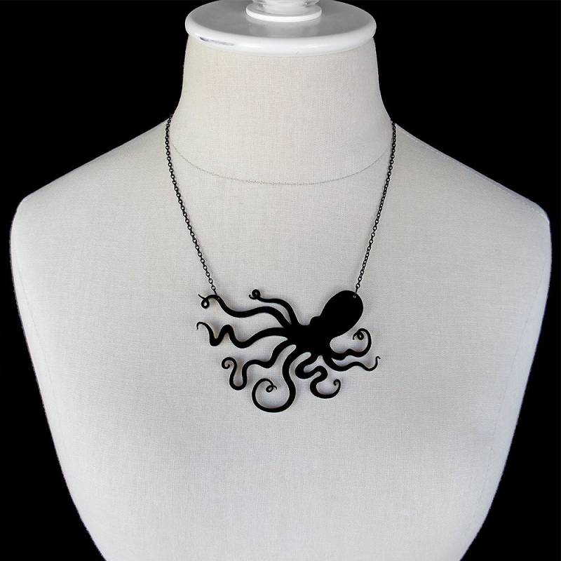 Oktopus Silhouette Halskette - 4 "Okto Anhänger 40 Farboptionen Acryl Schmuck von CABfayre