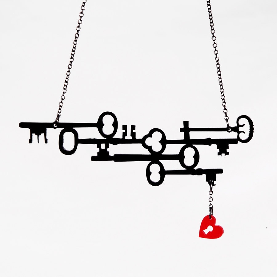 Skeleton Keys To My Heart Halskette - Gothic Romance Schmuck Acryl Oder Holz 35 Farben Skeleton Keys To My Heart Halskette - Gothic Romance Schmuck Acryl Oder Holz 35 Farben von CABfayre