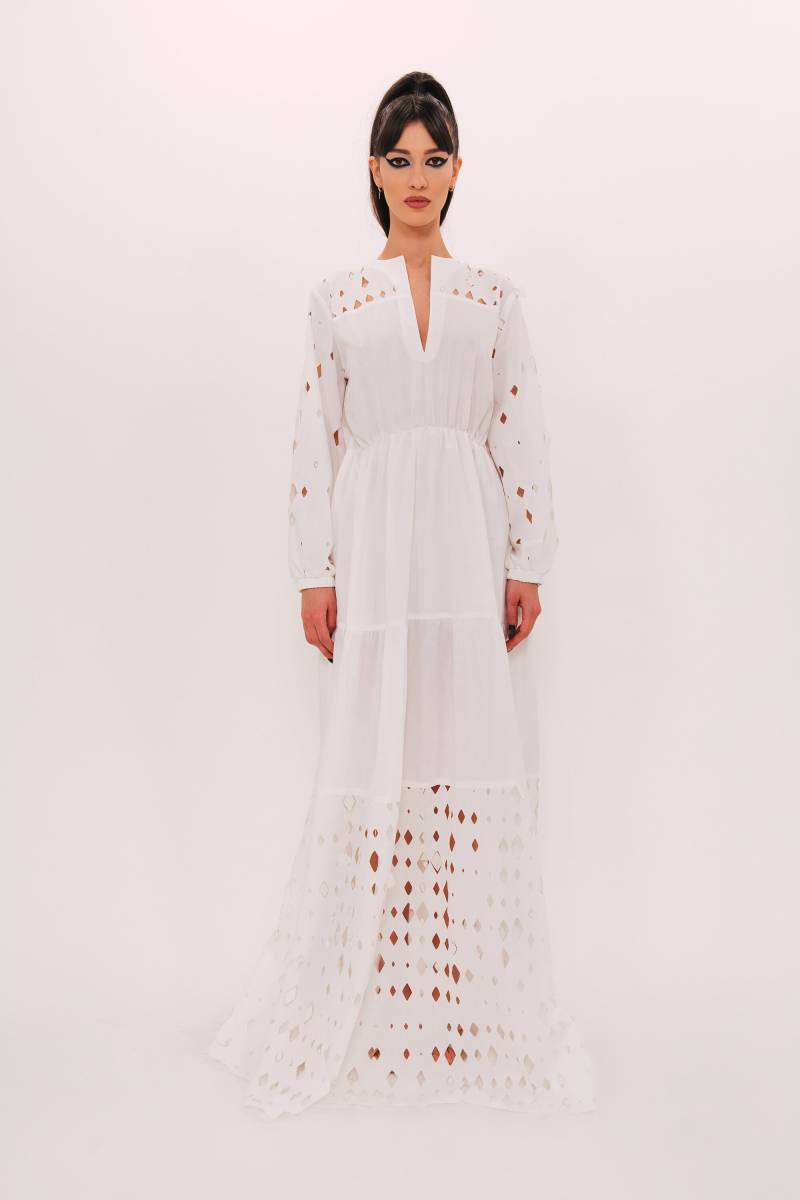 Langes Baumwoll Laser Cut Kleid Langes Baumwoll Laser Cut Kleid von CACTUSxUVIA