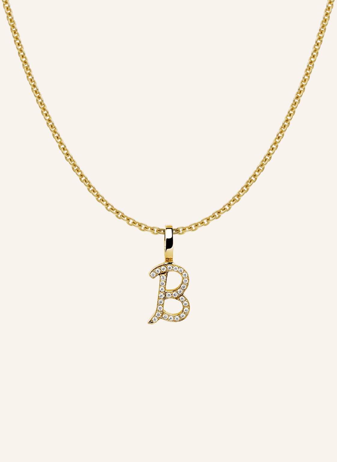Cada Kette Tiny Diamond Letter B gold von CADA