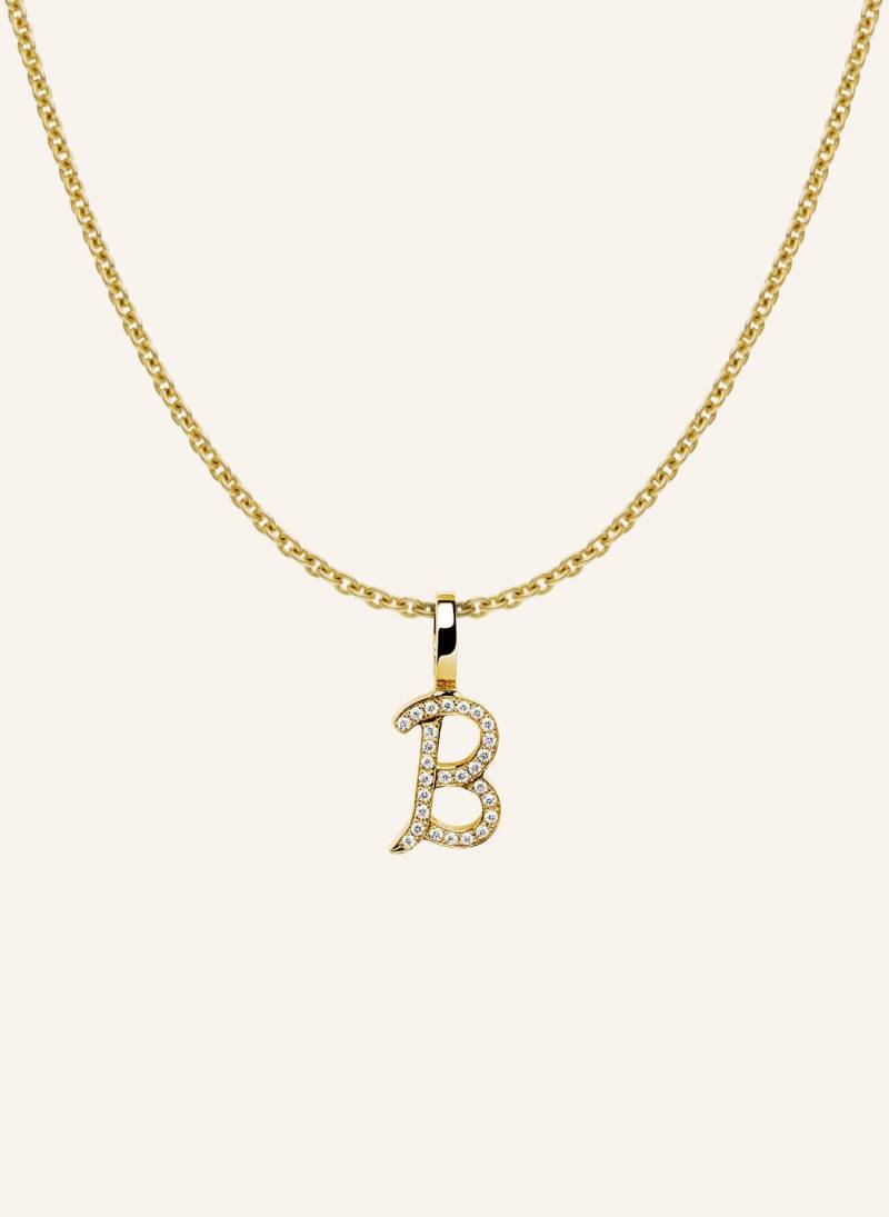 Cada Kette Tiny Diamond Letter B gold von CADA